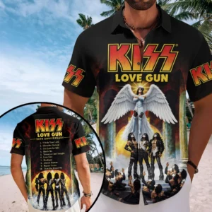KISS Short Sleeve Button-Down Shirt - TMTHU9141