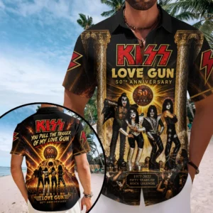 KISS Short Sleeve Button-Down Shirt - TMTHU9143