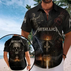 Metallica Short Sleeve Button-Down Shirt - TMTHU9012