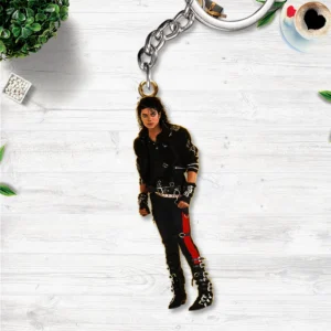 Michael Jackson Custom Shape 2-sided Keychain - HOATT21284