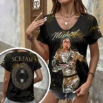 Michael Jackson 3D Women’s V-Neck T-Shirt – HOATT20987