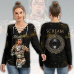 Michael Jackson Women’s Long Sleeve Neckline Tie Sweatshirt – HOATT21285