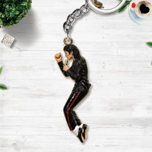 Michael Jackson Custom Shape 2-sided Keychain - HOATT21107