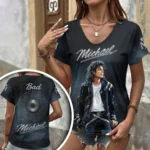 Michael Jackson 3D Women’s V-Neck T-Shirt – HOATT20781