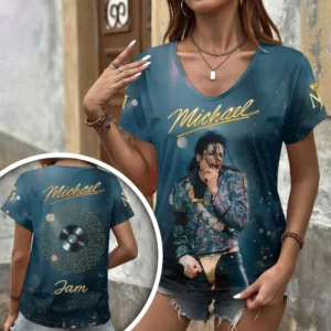 Michael Jackson 3D Women’s V-Neck T-Shirt - HOATT20982