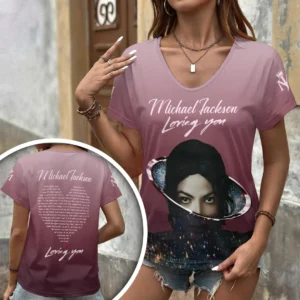 Michael Jackson 3D Women’s V-Neck T-Shirt - HOATT21235
