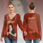 Michael Jackson Women’s Long Sleeve Neckline Tie Sweatshirt – HOATT21286