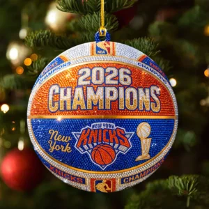 New York Knicks 2026 NBA Finals Champions Custom Shape 2-side Printed Acrylic Ornament - HOATT20860