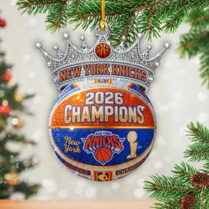 New York Knicks 2026 NBA Finals Champions Custom Shape 2-side Printed Acrylic Ornament - HOATT20938