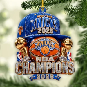 New York Knicks 2026 NBA Finals Champions Custom Shape 2-side Printed Acrylic Ornament - HOATT21091