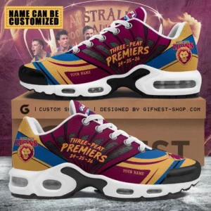Personalized Brisbane Lions Threepeat Premiers Air Max Shoes - TMTHU9638
