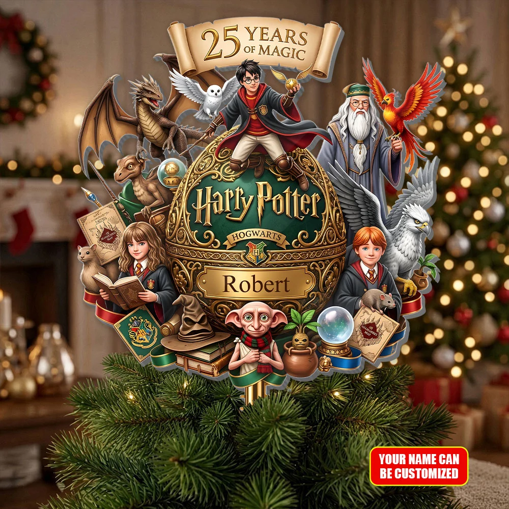 Personalized Harry Potter 25th Anniversary Christmas Tree Topper - TMTHU9676