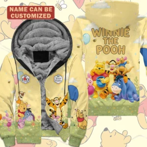 Personalized Winnie-the-Pooh 100th Anniversary 3D Fleece Zip Hoodie - TMTHU9248