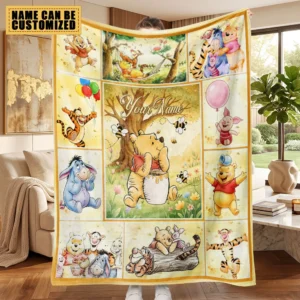 Personalized Winnie-the-Pooh x Eeyore Fleece Blanket - TMTHU9464