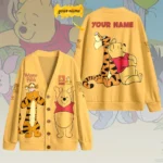 Personalized Winnie-the-Pooh Knitted V-neck Cardigan – HOATT21098