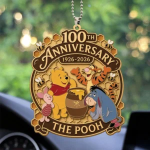 Winnie-the-Pooh 100th Anniversary Custom shape 2-sided Acrylic Car Ornament - GNE8853
