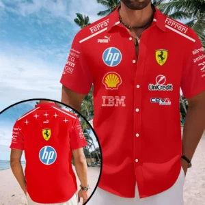 Scuderia Ferrari Monza Grand Prix 2026 Short Sleeve Button-Down Shirt - TANTN25293