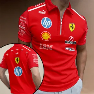Scuderia Ferrari Monza Grand Prix 2026 Zip Polo Shirt - TANTN25292