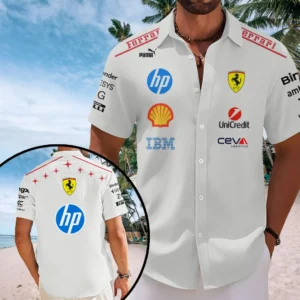 Scuderia Ferrari Monza Grand Prix 2026 Short Sleeve Button-Down Shirt - TANTN25298