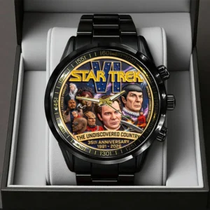 Star Trek VI: The Undiscovered Country 35th Anniversary Black Stainless Steel Watch - TMTHU9190