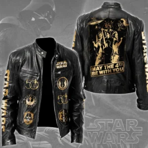 Star Wars 50th Anniversary 2027 Motorcycle Leather Jacket - TMTHU9056
