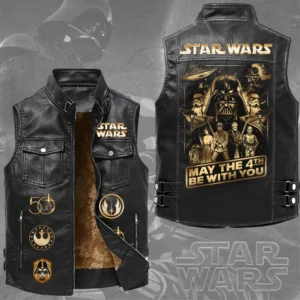 Star Wars 50th Anniversary 2027 Premium 2D Sleeveless Leather Vest - TMTHU9057