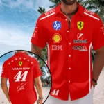 Lewis Hamilton x Scuderia Ferrari Monza Grand Prix 2026 Short Sleeve Button-Down Shirt – TANTN25304