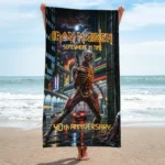 Iron Maiden Somewhere In Time 40th Anniversary Rectangle Beach Towel – TANTN25348