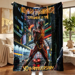 Iron Maiden Somewhere In Time 40th Anniversary Fleece Blanket - TANTN25376