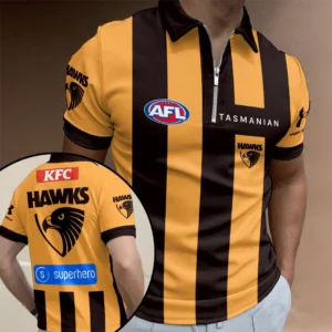 Hawthorn FC Zip Polo Shirt - TANTN25409
