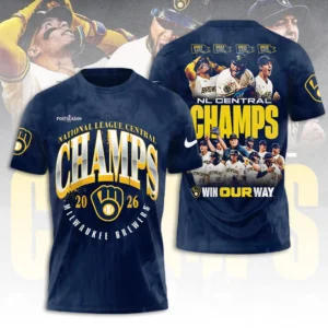 Milwaukee Brewers 2026 NL Central Division Champions 3D Apparel - TANTN25610