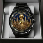 Atlanta Braves x New York Knicks NBA Finals Champions 2026 Black Stainless Steel Watch – TANTN25664