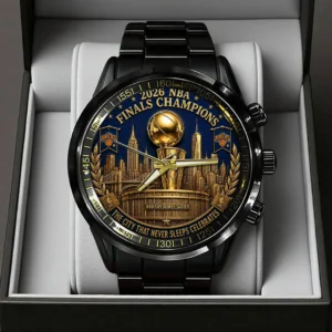 Atlanta Braves x New York Knicks NBA Finals Champions 2026 Black Stainless Steel Watch - TANTN25664