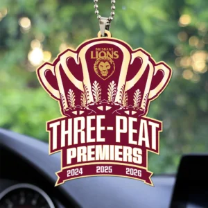 Brisbane Lions 2026 AFL Premiers Custom shape 2-sided Acrylic Car Ornament - TANTN25803
