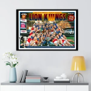 Brisbane Lions 2026 AFL Premiers Canvas With Inner Frame - TANTN25836