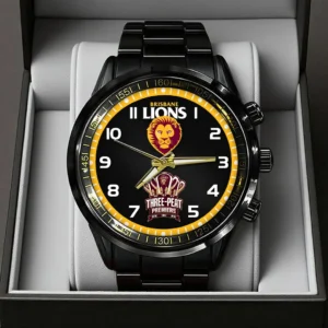 Brisbane Lions 2026 AFL Premiers Black Stainless Steel Watch - TANTN25838