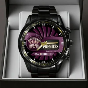 Brisbane Lions 2026 AFL Premiers Black Stainless Steel Watch - TANTN25849