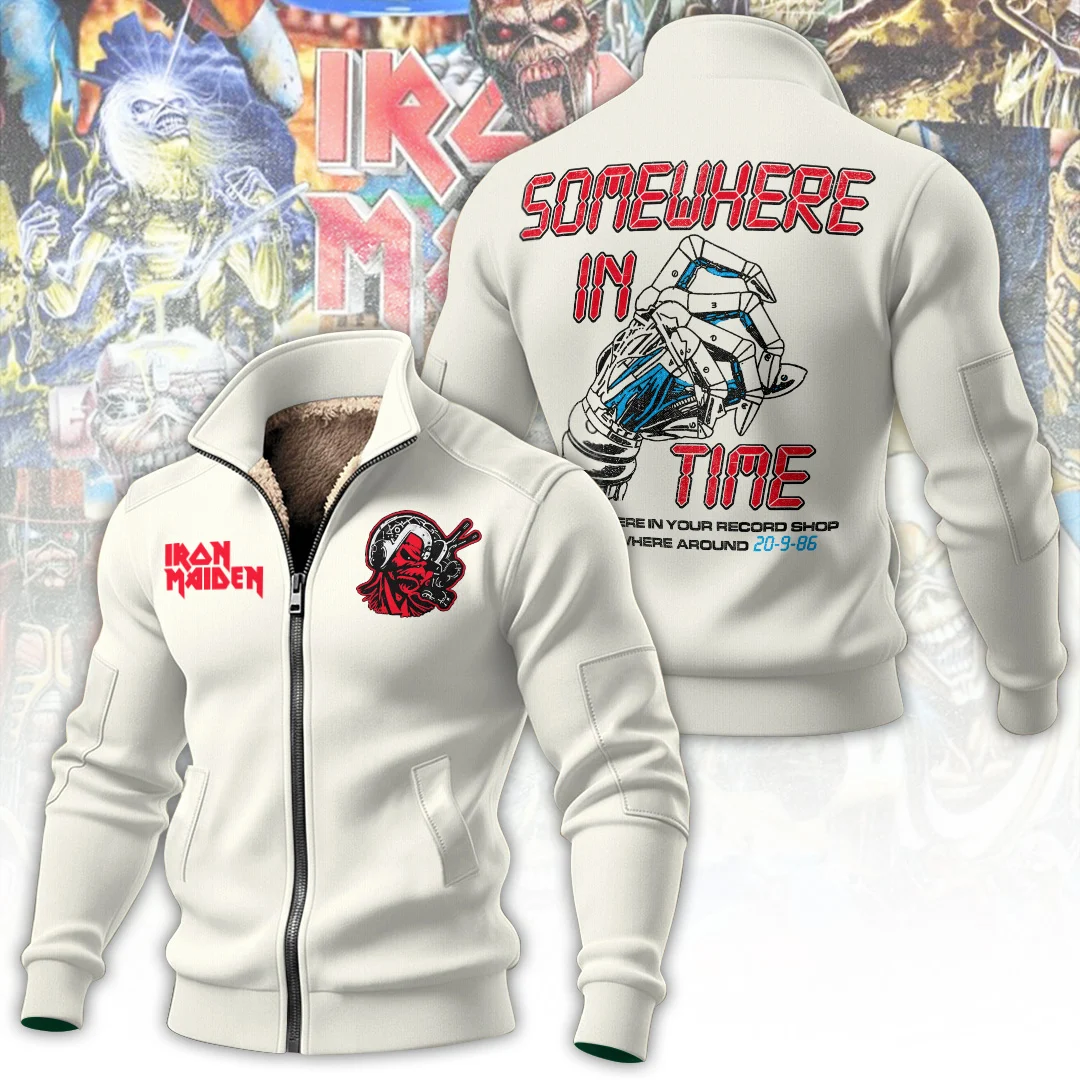 Iron Maiden Somewhere in Time Thick Knit Fleece Jacket - TANTN25880