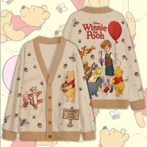 Winnie-the-Pooh Knitted V-neck Cardigan - TMTHU9645