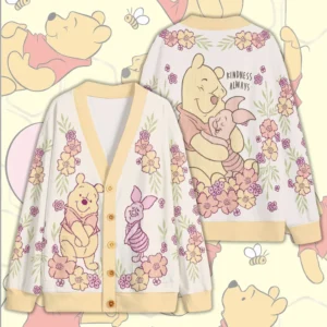 Winnie-the-Pooh Knitted V-neck Cardigan - TMTHU9646