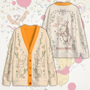 Winnie-the-Pooh Knitted V-neck Cardigan - TMTHU9297