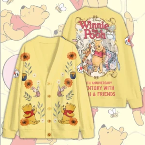 Winnie-the-Pooh Knitted V-neck Cardigan - TMTHU8983