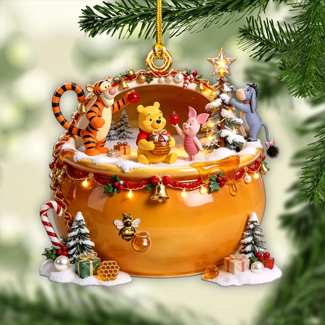 Winnie-the-Pooh Custom Shape 2-side Printed Acrylic Ornament - HOATT21400