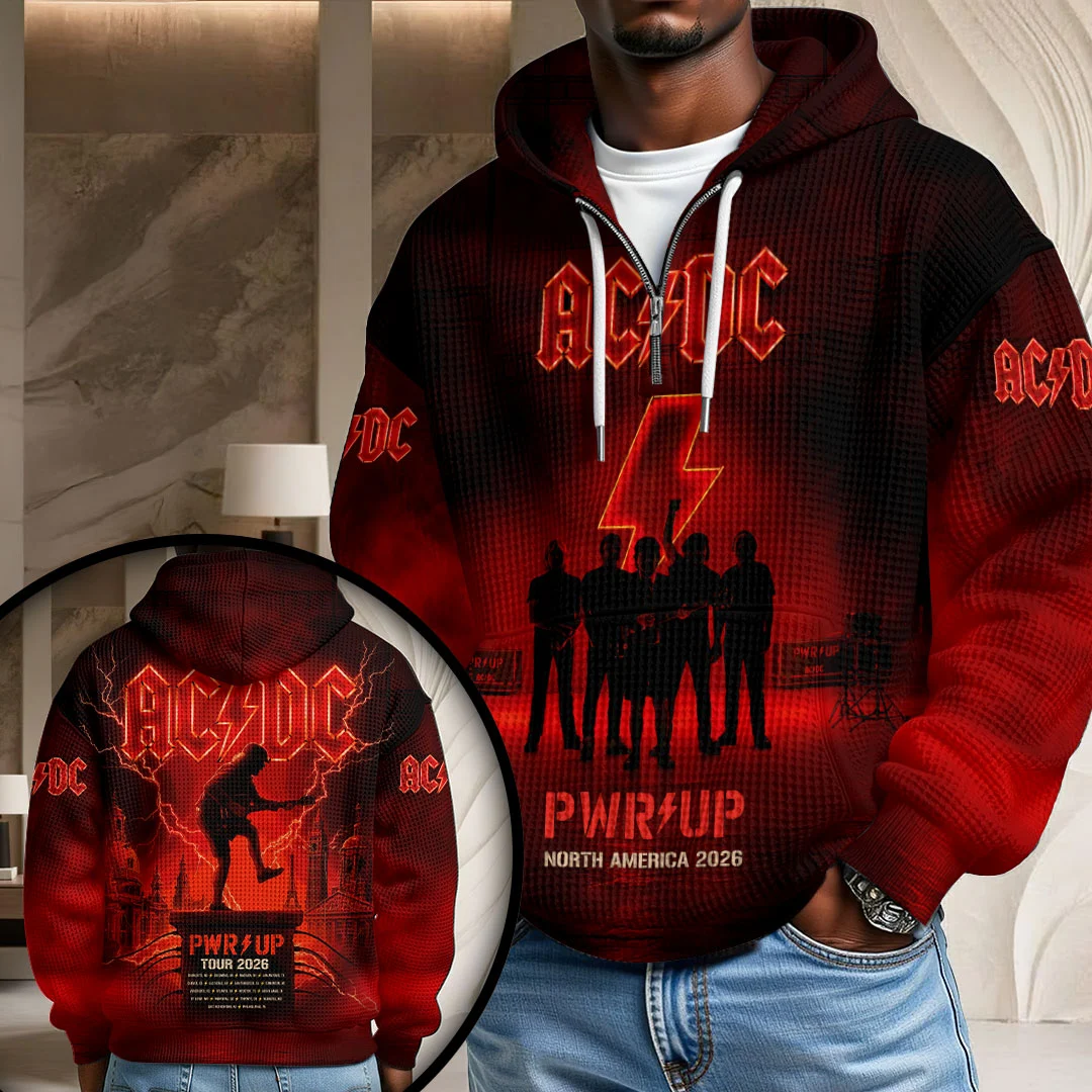 AC/DC World Tour 2026 3D Unisex Waffle Hoodie - HOATT21488