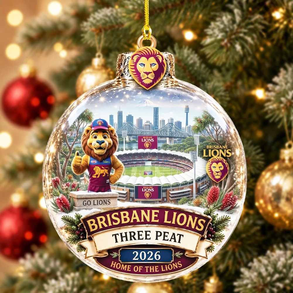 Brisbane Lions Custom Shape 2-side Printed Acrylic Ornament - TMTHU9899