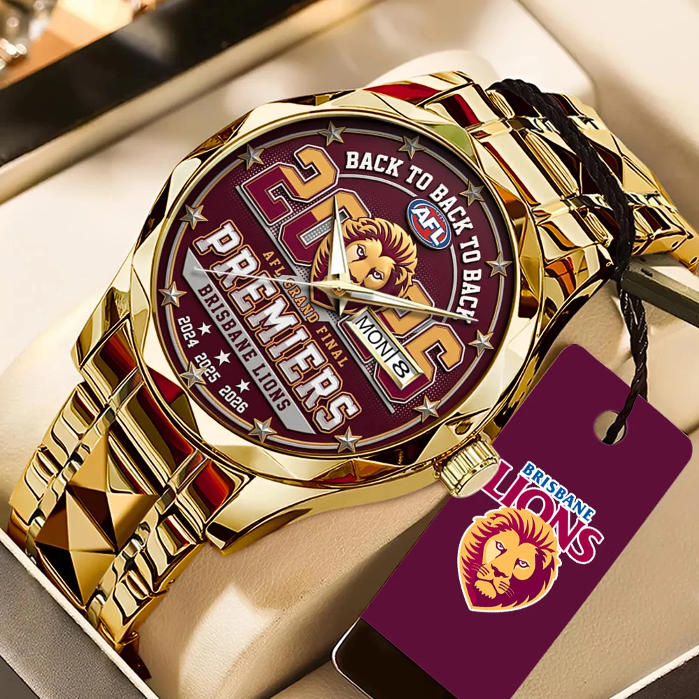 Brisbane Lions 2026 AFL Premiers Alloy Luxury Quartz Watch - TMTHU10083