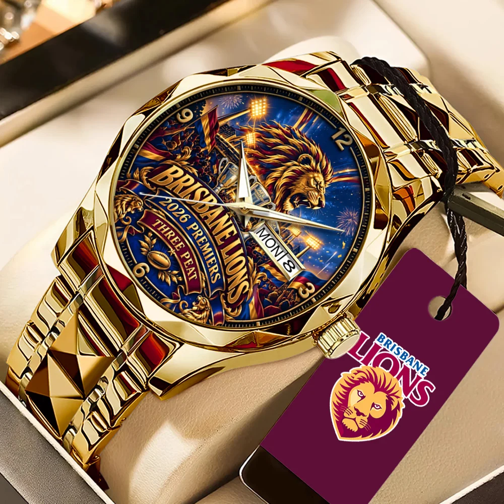 Brisbane Lions 2026 AFL Premiers Alloy Luxury Quartz Watch - TMTHU9814