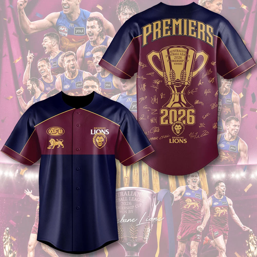 Brisbane Lions 2026 AFL Premiers Baseball Jersey - TMTHU10017