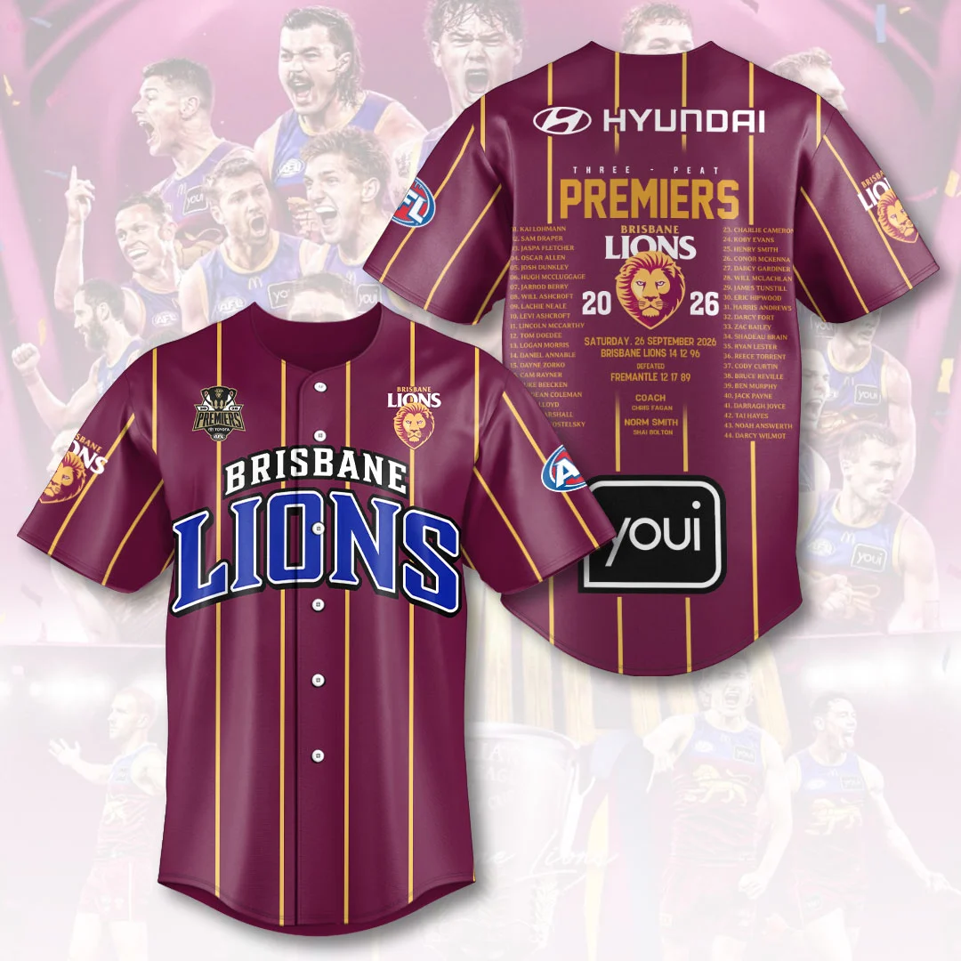 Brisbane Lions 2026 AFL Premiers Baseball Jersey - HOATT26730