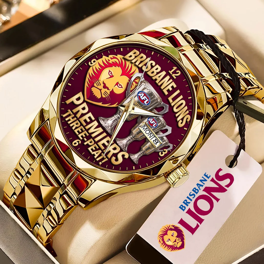 Brisbane Lions Threepeat Premiers Alloy Luxury Quartz Watch - TMTHU9804
